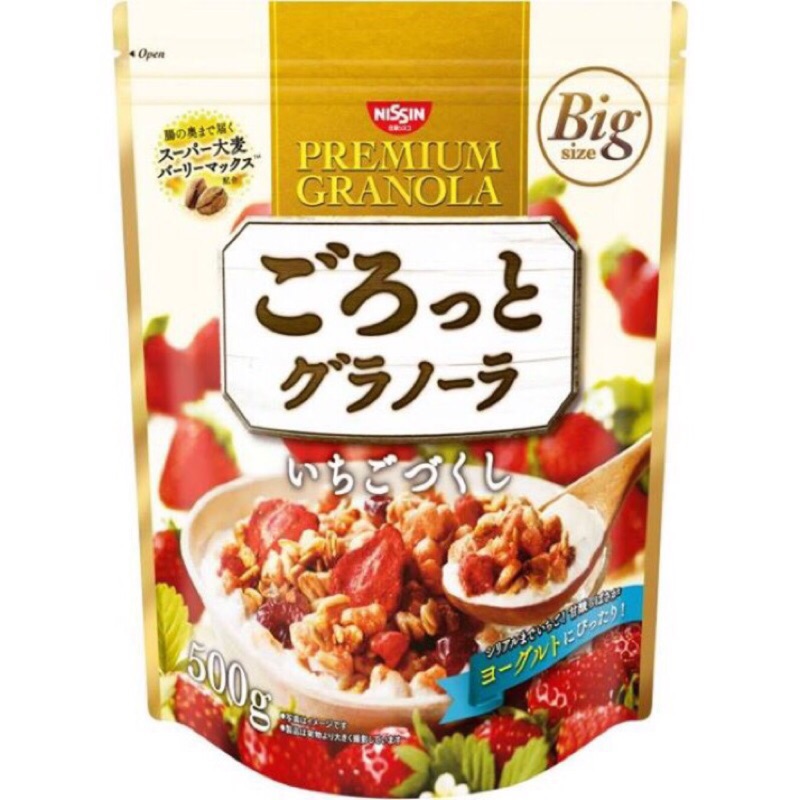 【日清NISSIN】草莓麥片Big 500g-草莓果粒，最終特價