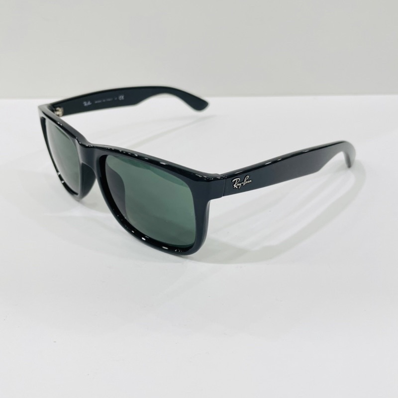 【名家眼鏡】雷朋經典基本款黑色配墨綠鏡片太陽眼鏡RB4165-F JUSTIN 601/71【台南成大店】