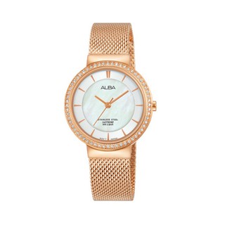 ALBA 雅柏 時尚珍珠貝面盤 女石英腕錶(AH8496X1) 28mm