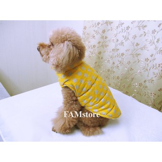 ☛ FAMstore☚ 芥末黃小兔格子背心 可雙面穿 背心式 單層式寵物服飾 貓狗衣 寵物衣 寵物衣服 寵物衣物