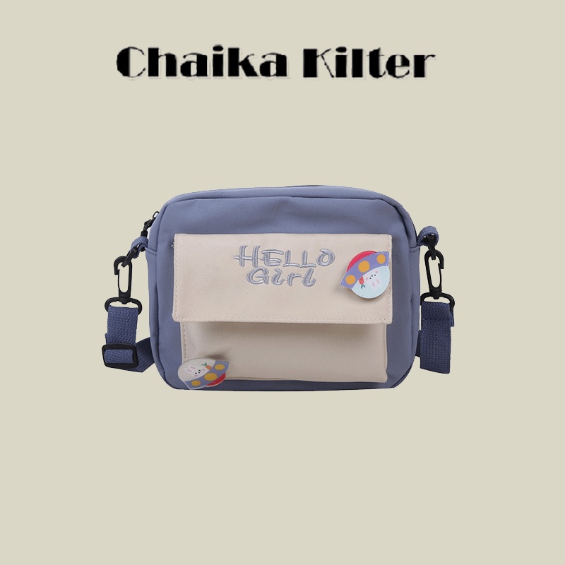 Chaika Kilter 女士帆布包 斜背包 休閑單肩包 學生斜挎包側背包 可愛學生書包禮物  CK1155