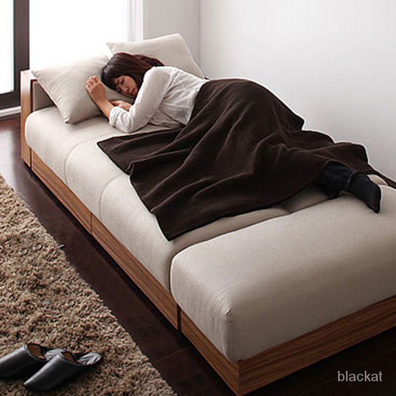 【均免運】北歐日式沙髮 床兩用經濟型 多功能折疊 客廳小戶型 佈藝乳膠 沙髮網紅 沙發組 沙發 小沙發 l型沙發 3人沙