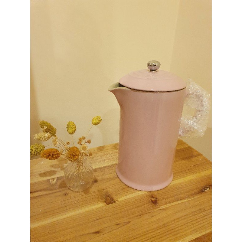 Le creuset 法式濾壓壺 奶泡壺 粉色