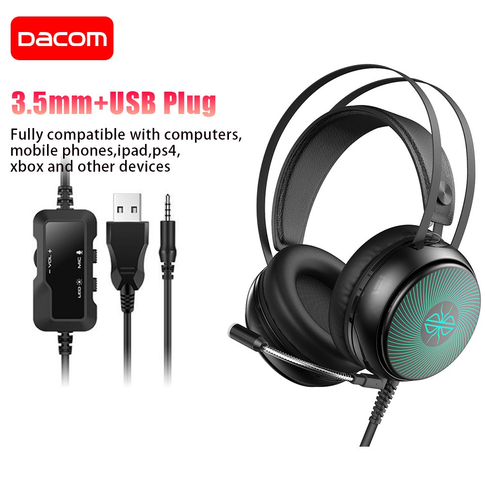 Dacom GH系列遊戲耳機大耳機帶酷光麥克風立體聲耳機