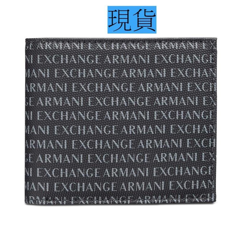 ✪美國代購✪ AX ARMANI EXCHANGE 黑色滿版 八卡短夾