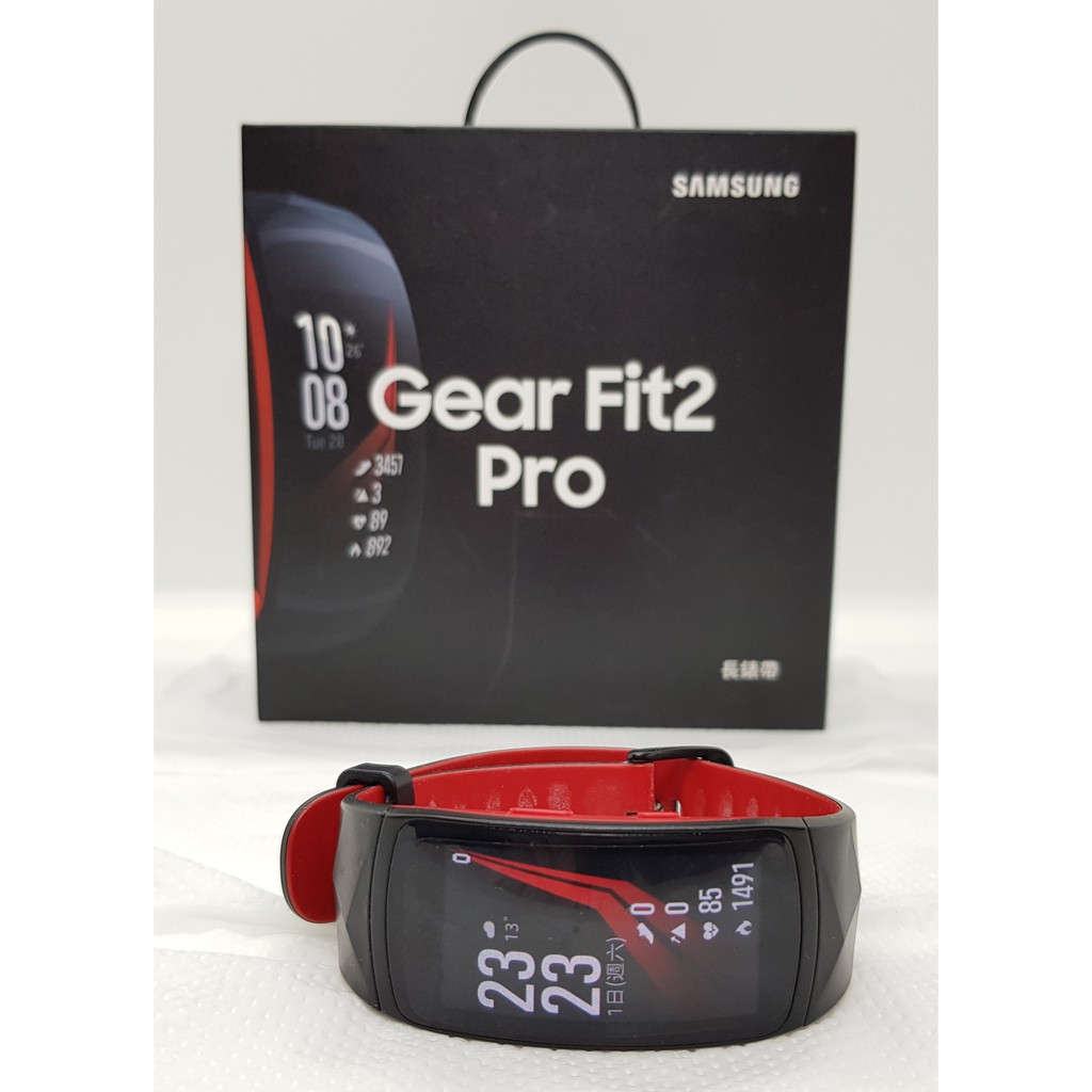 三星Samsung Gear Fit2 pro智慧手錶 紅黑色 比小米手環好用gear fit 2  原版台版台灣三星貨