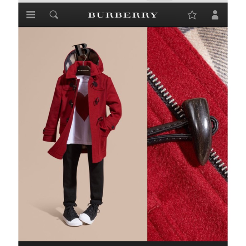 BURBERRY 大童羊毛外套