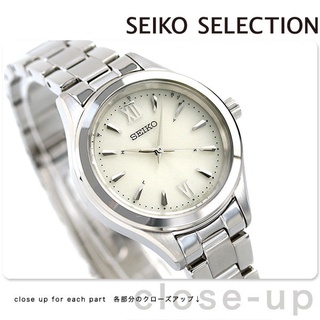 日本直送 Seiko精工 不銹鋼太陽能電波時尚女錶SWFH111