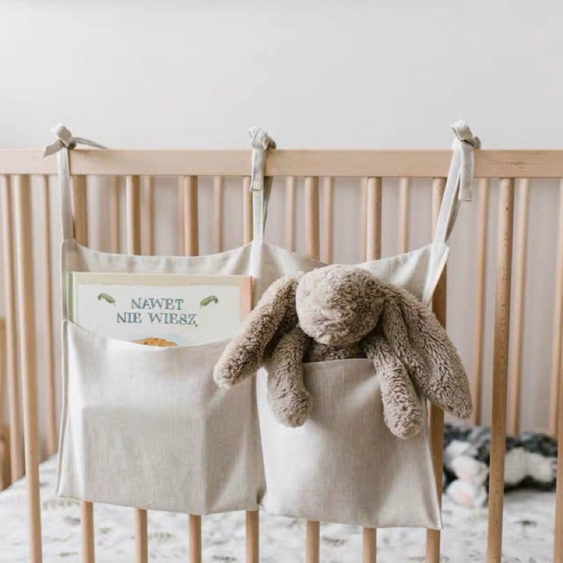 現貨▪️床頭收納掛袋🔺嬰兒床頭 尿布袋 包巾玩具收納袋 兒童房裝飾