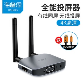 海備思無線投屏器+有線同屏器手機連線電視機4k高畫質hdmi/vga蘋果