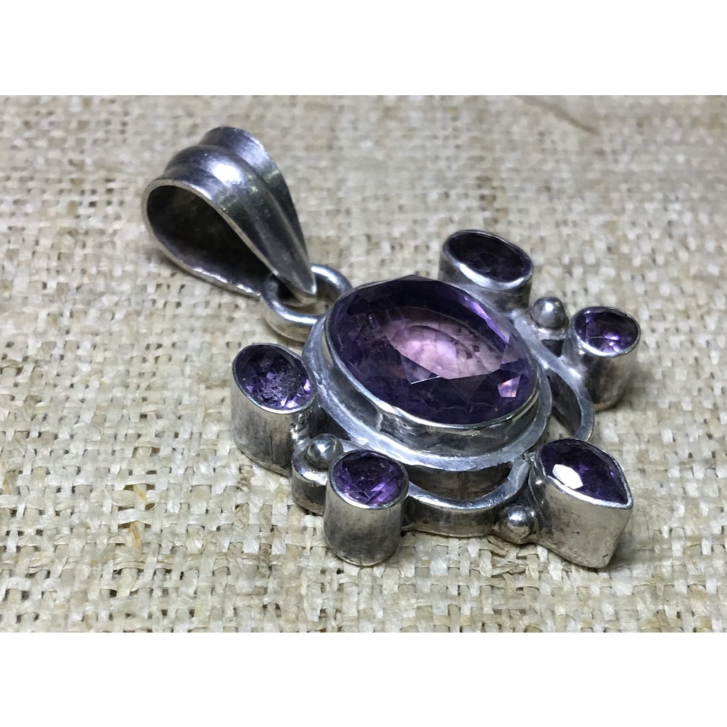 【F335】紫水晶銀檯墜子