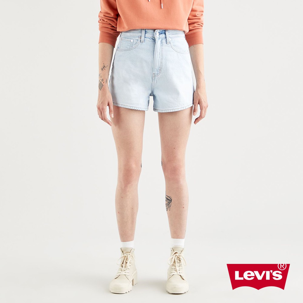 Levis High Loose復古超高腰牛仔闊腿短褲/ 精工輕藍染水洗/ 天絲棉 女款 熱賣單品 39451-0001