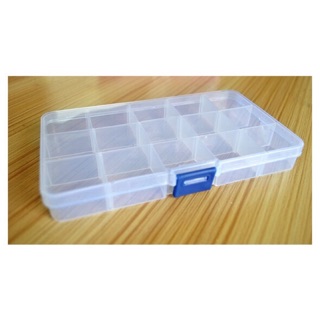 15格透明塑料首飾盒 小格子飾品收納盒 隔片可拆