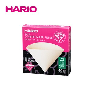 HARIO V60無漂白01濾紙40入 盒裝 VCF-01-40M