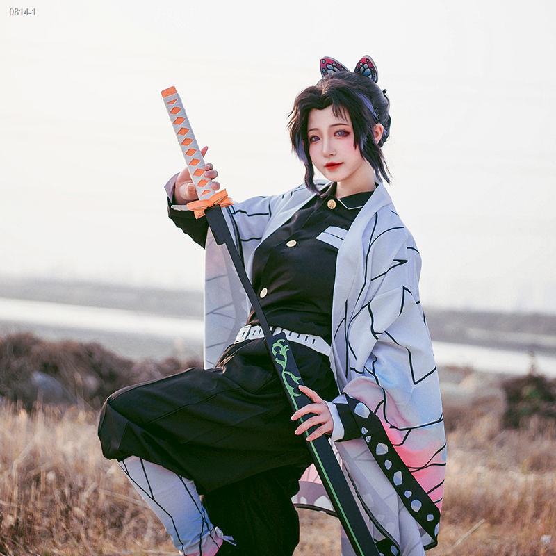 ۩❦【免運】 鬼滅之刃cosplay 蟲柱蝴蝶忍全套 動漫cos羽織外套 鬼殺隊隊服 制服 cosplay 角色扮