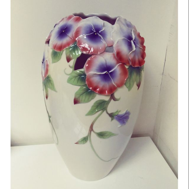 法蘭瓷franz 牽牛花花瓶 現品實拍 蝦皮購物
