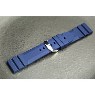 小沛的新衣～24mm超值超man 矽膠錶帶不鏽鋼扣~藍色 promaster