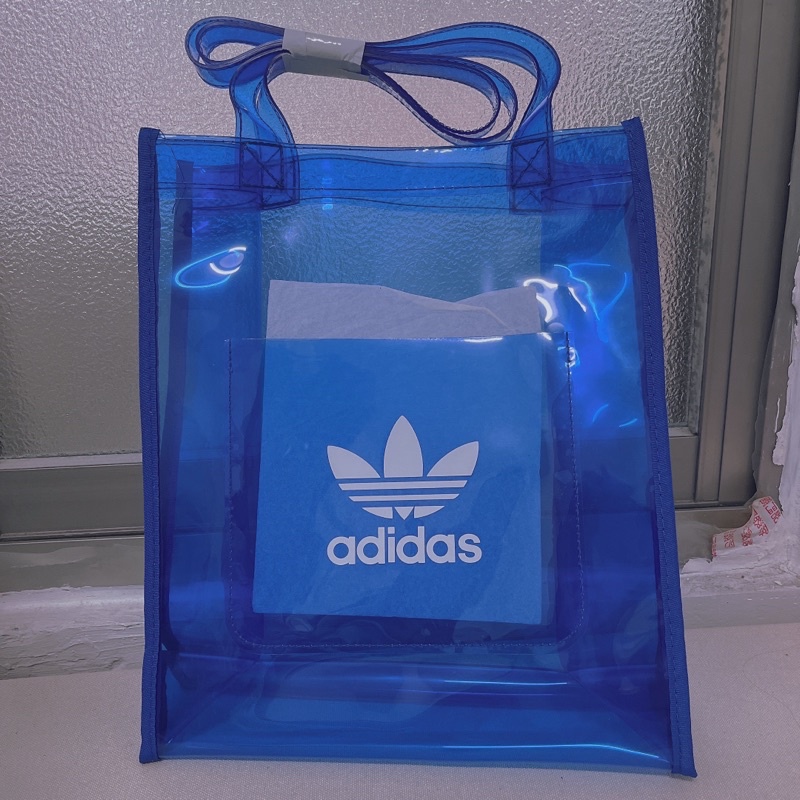 adidas Originals 水藍色 透明包 愛迪達 全新 海灘 手提 包