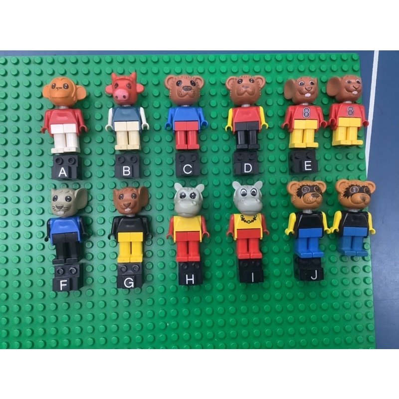 ®️樂高 LEGO® 3719 3715 ⚠️二手 Fabuland系列 猴子 浣熊 河馬 牛 老鼠 1987年商品