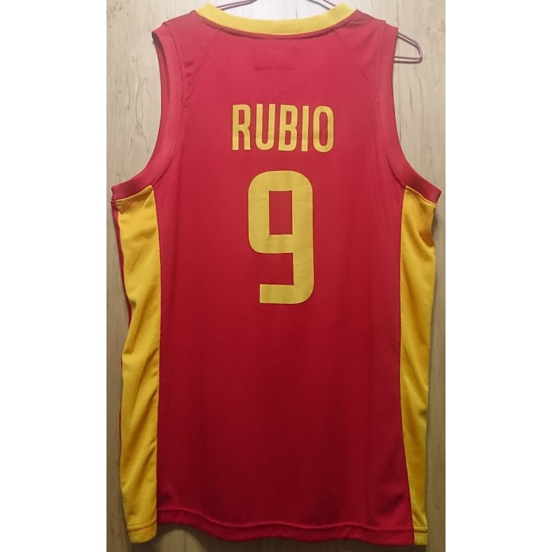二手 NIKE Ricky Rubio España 西班牙 MVP 運動背心 球衣 紅黃 M
