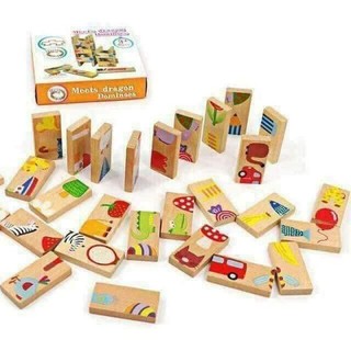木製多米諾骨牌玩具,嬰兒安全木製拼圖玩具