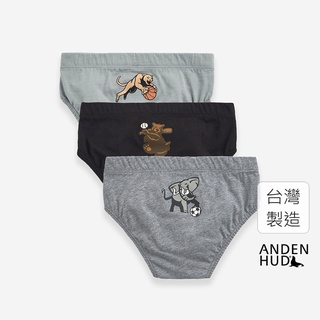 【Anden Hud】男童三入組_球星動物．內包緊帶三角內褲(熊/大象/美洲獅) 台灣製