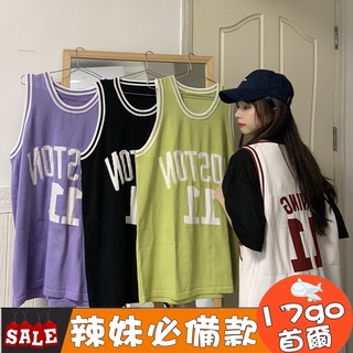 臺灣現貨🔥 C35 美式籃球服 無袖運動背心女 外穿寬鬆 ins街頭風 無袖背心 男友衣 長版球衣 球衣 籃球衣 無袖