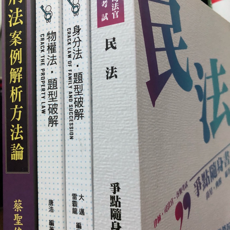 身分法、物權法、刑法案例解析、民法爭點隨身書