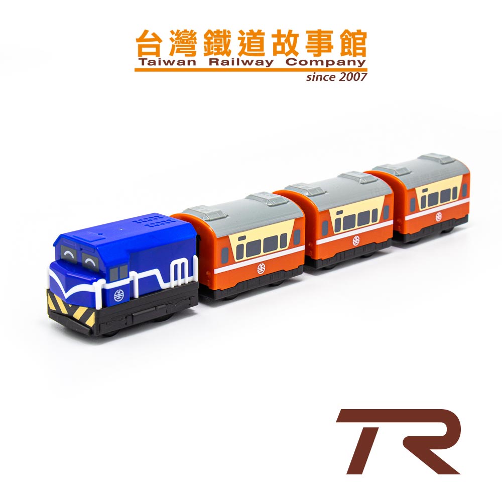 鐵支路模型 QV008T1 台灣鐵路 R100藍 莒光號 柴電機車 台鐵迴力車 火車玩具 | TR台灣鐵道故事館