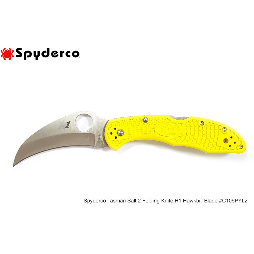 Angel 精品館 Spyderco Tasman水中割繩刀h1鋼 黃柄 平刃c106pyl2 蝦皮購物
