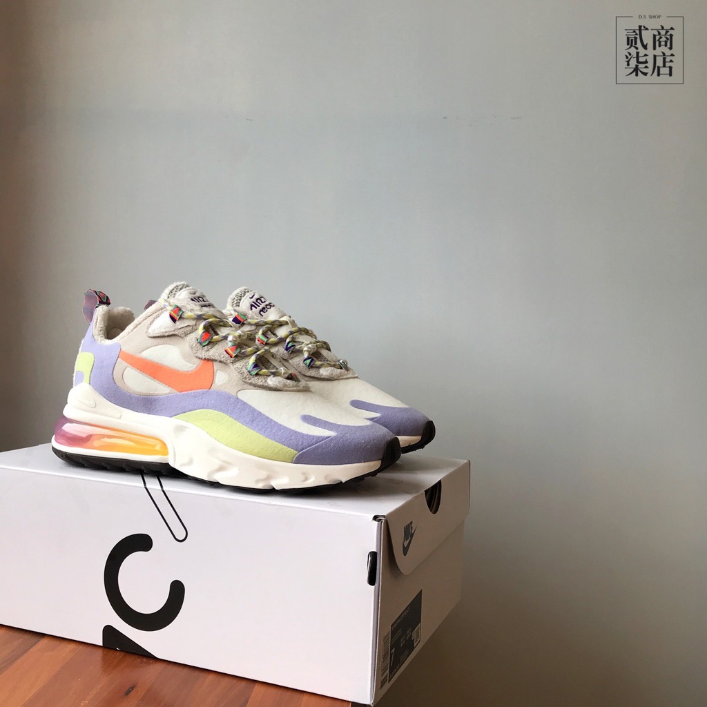 (貳柒商店) NIKE AIR MAX 270 REACT 女款 白紫橘 珍珠 慢跑鞋 氣墊 DC3276-101