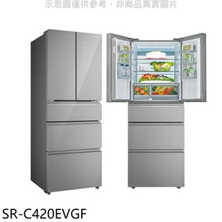 SANLUX台灣三洋 420公升五門變頻冰箱 SR-C420EVGF (含標準安裝) 大型配送