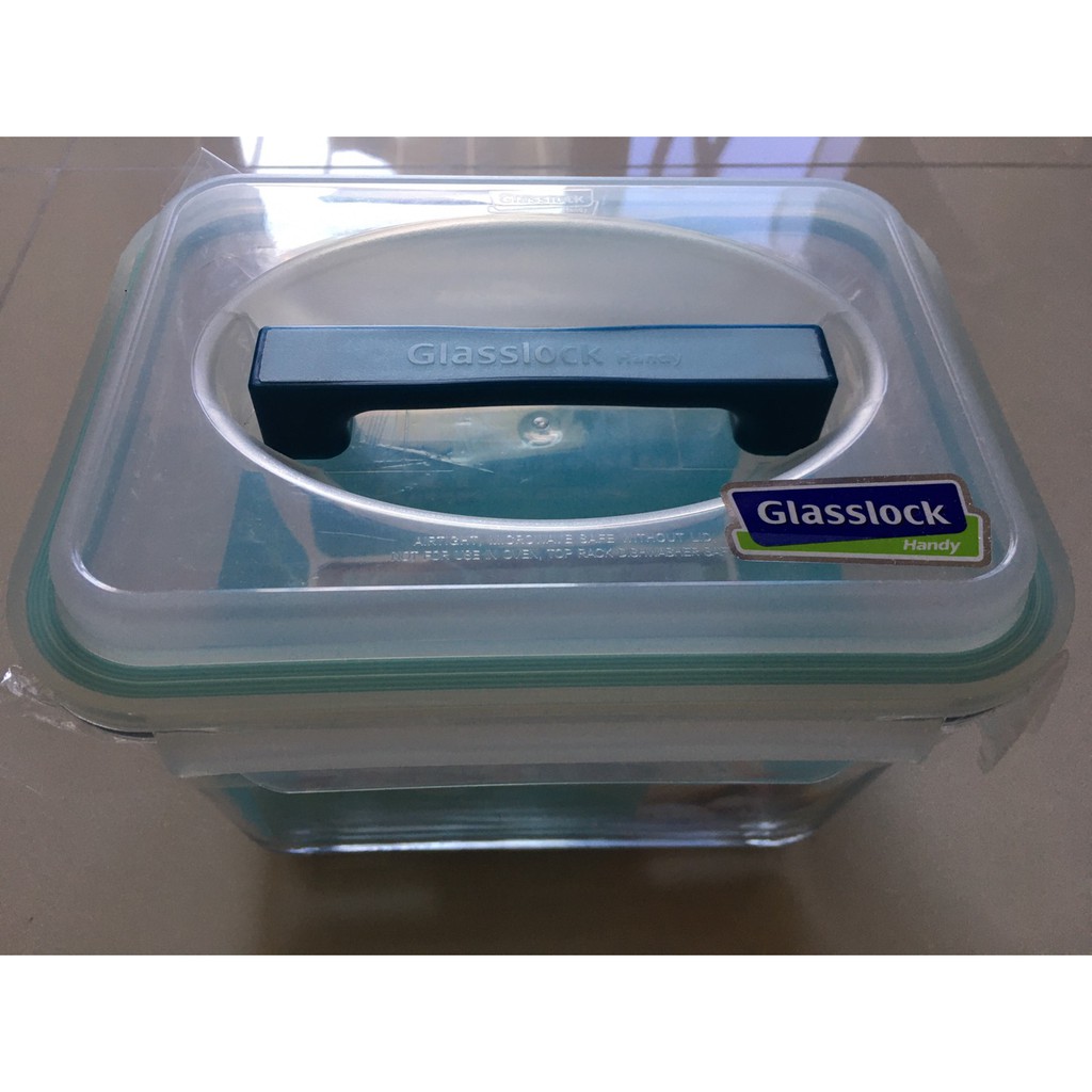 【二手】Glasslock手提長方型強化玻璃保鮮盒(2500ml)