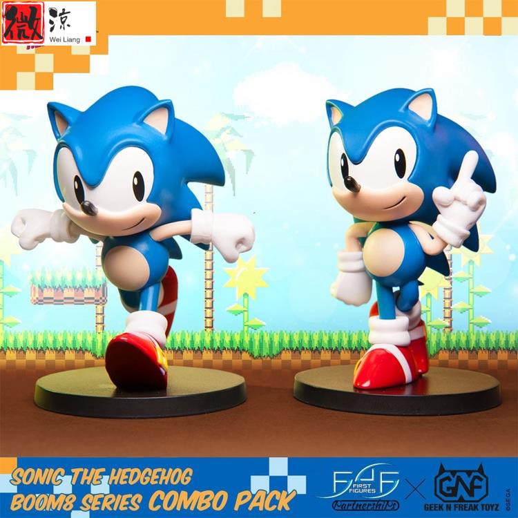 《微涼精品店》  萌物手辦   授權 Sonic The Hedgehog正品刺猬索尼克擺動姿勢模型手辦