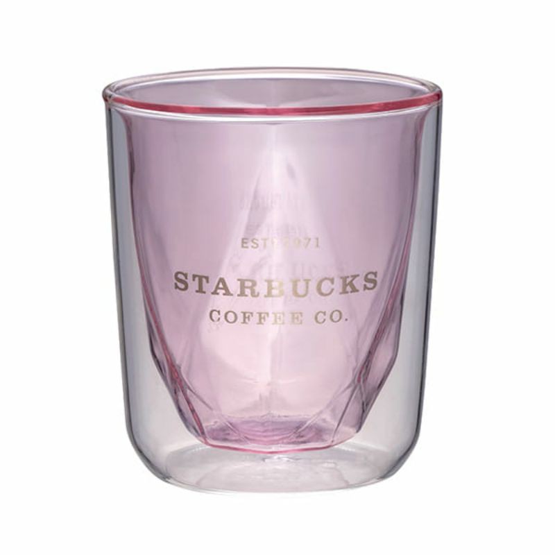 星巴克 櫻色多角切面雙層玻璃杯 Starbucks 2021/2/19上市