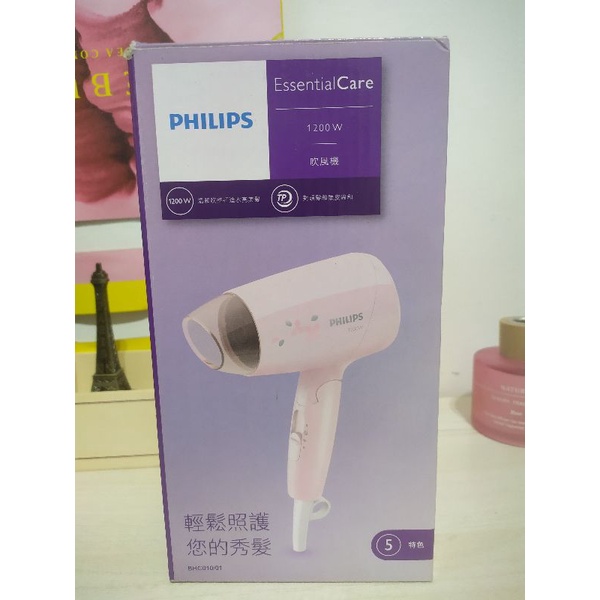 PHILIPS 飛利浦 溫控護髮吹風機 粉紅櫻花 型號BHC010