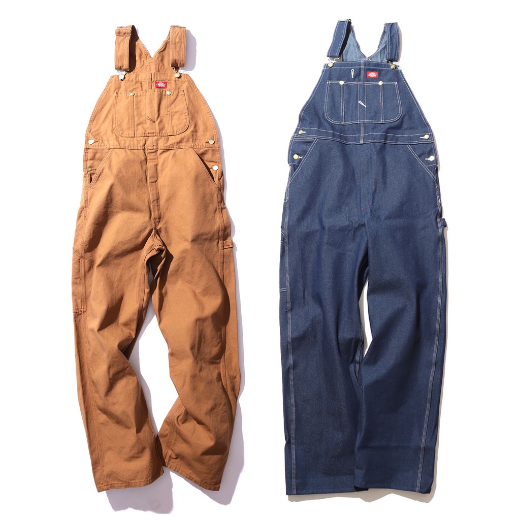 DICKIES 美版 基本款 吊帶褲 83297 DB100 Bib Overalls 條紋 牛仔 男女【高冠國際】