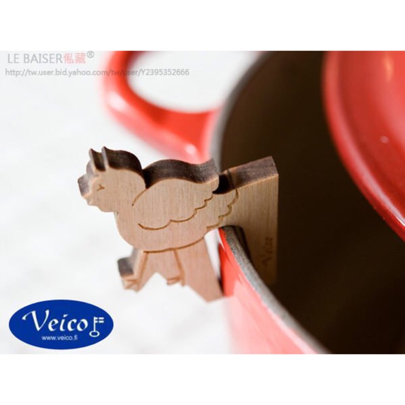 北歐芬蘭製《Veico無漆白樺木》小米雞 無漆鍋蓋架 筷架筷枕筷托 Le Creuset 鑄鐵鍋