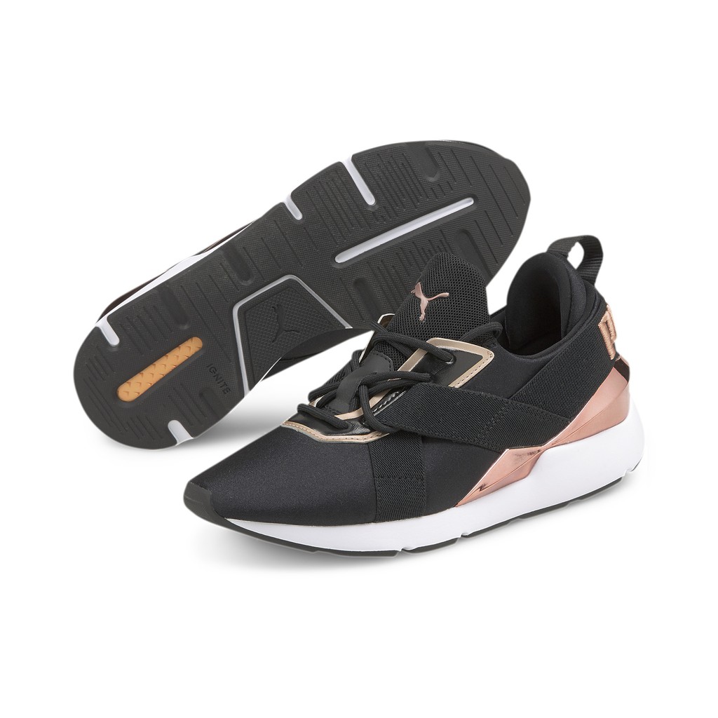 PUMA MUSE X3 METALLIC WNS 女款玫瑰金黑兩色運動慢跑鞋-NO.37513101