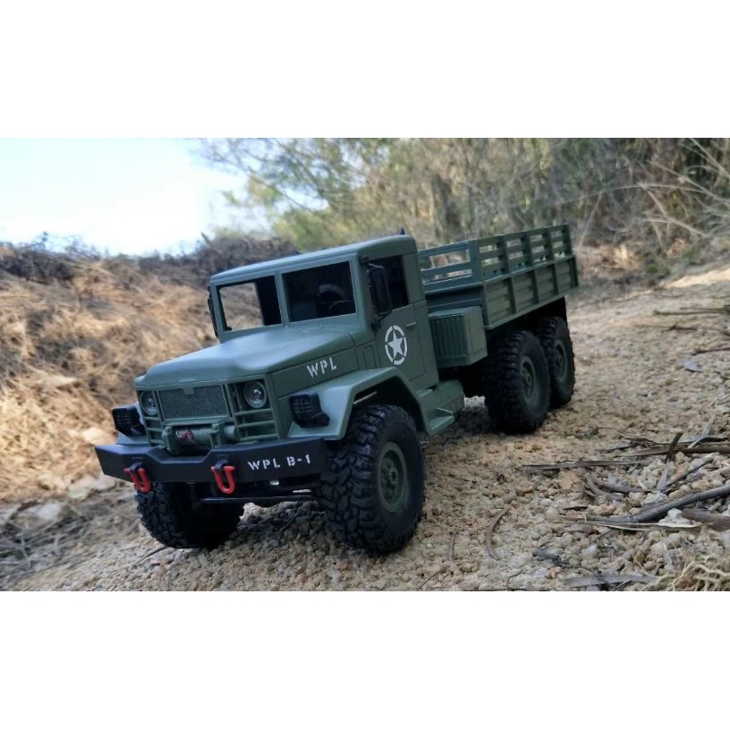 軍綠-1/16 像真 遙控軍卡 6x6 六驅 (四驅4x4 恆龍 參考) 仿真攀爬越野 比例控制