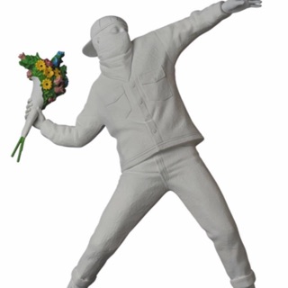 Banksy 白色丟花人 躑花者 石膏版FLOWER BOMBER(GESSO Ver.)