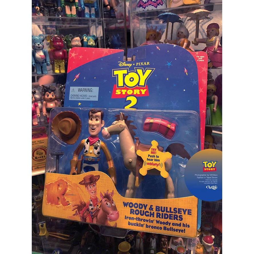 Artlife ㊁ MATTEL 1999 PIXAR Woody Bullseye 玩具總動員 2 胡迪 紅心 SET