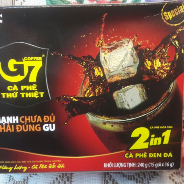 越南進口中原G7二合一香醇速容咖啡包(16gxl5小包，240/g)。（現貨商品）