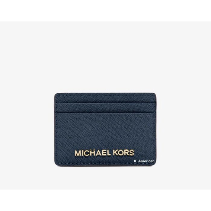 【美國JC】【清倉】Michael Kors MK 專櫃款 深藍色 防刮皮革 名片夾 信用卡夾 ~現貨在台