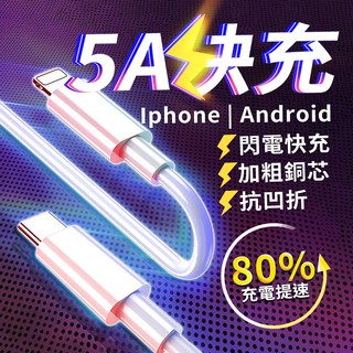 【台灣現貨】 5A充電線 傳輸線 PD快充線 適用 iPhone pro 蘋果 安卓 type-C micro
