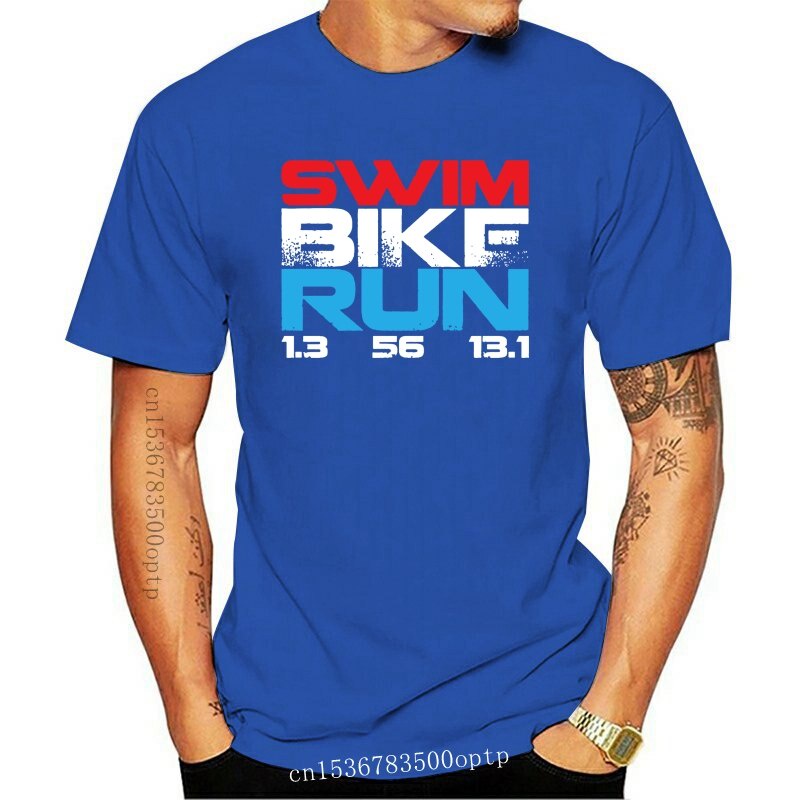 男士 T 恤全新 4177D 游泳自行車跑步 1.3 56 13.1 半鐵人三項 T 恤 s Wo