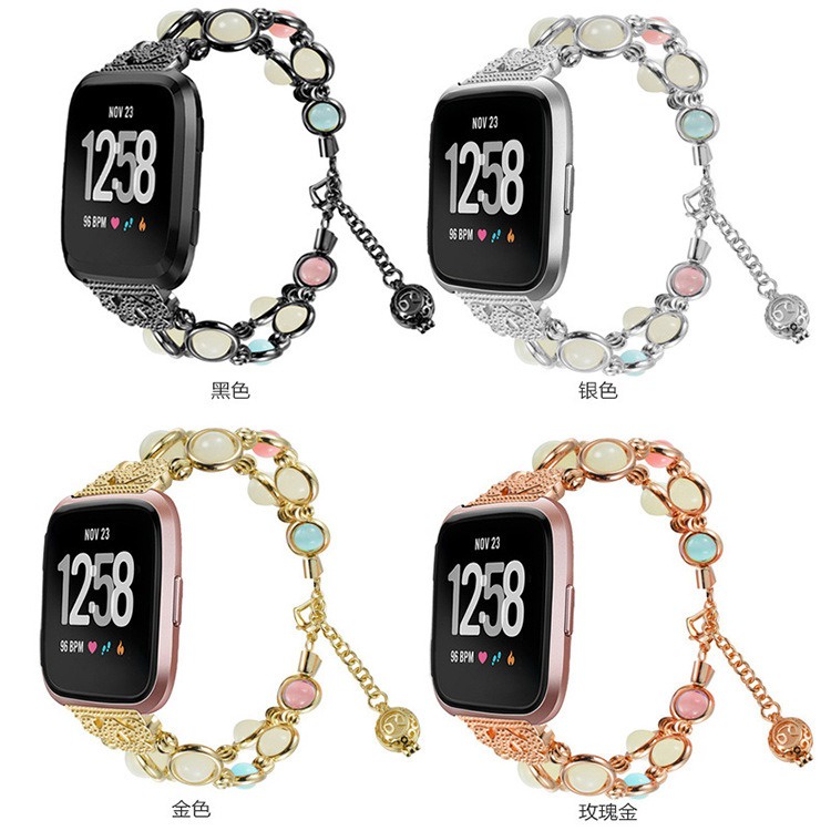 夜光瑪瑙珠寶鏈條錶帶20mm 22mm錶帶 適用佳明小米DW三星CK蘋果華為華米Amazfit手錶不鏽鋼錶帶智慧手錶錶帶