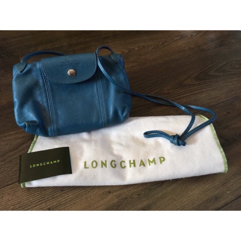 正品 Longchamp 小羊皮 斜背包 手拿包 肩背包