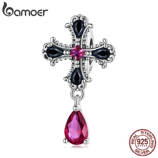 Bamoer Beads Gothic Cross-Silver 矽膠戒指 DIY 配飾首飾項鍊和手鍊