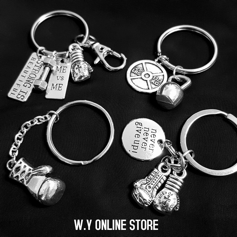 【W.Y】健身鑰匙圈 吊飾 重訓 啞鈴 槓片 壺鈴 拳擊套 鑰匙扣